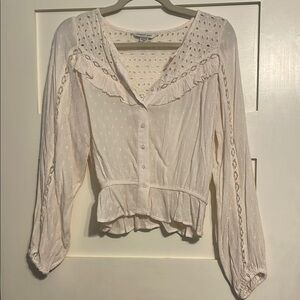 American Eagle Outfitters Cream Blouse